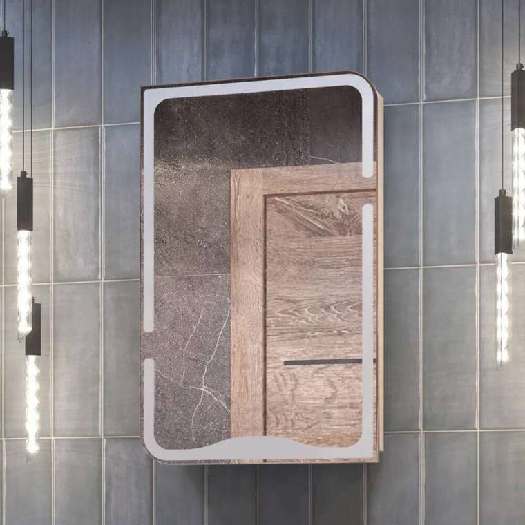 Шкаф навесной с зеркалом Каллао 45 белого цвета