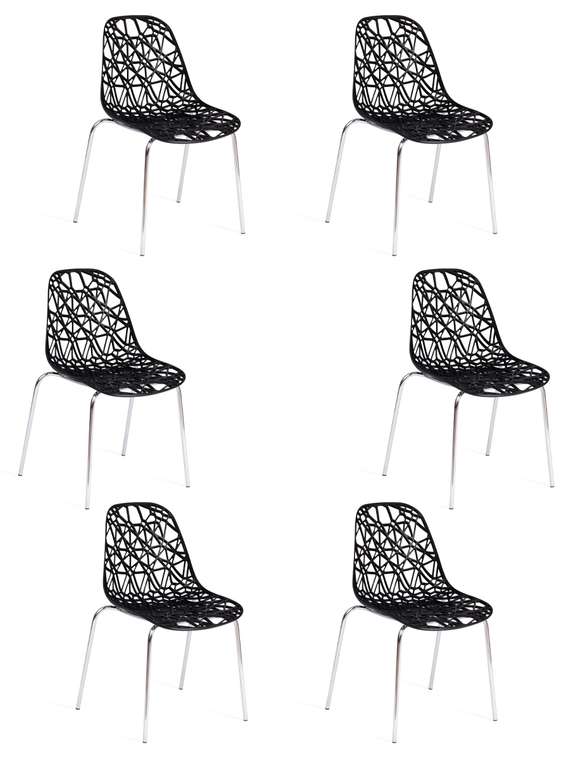 Набор из шести стульев Crispy черного цвета