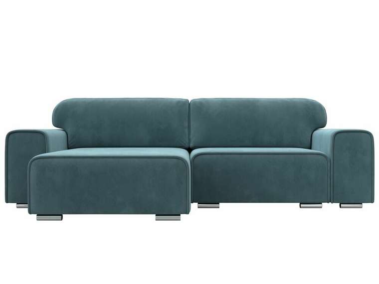 Угловой диван-кровать Лига 029 бирюзового цвета левый угол
