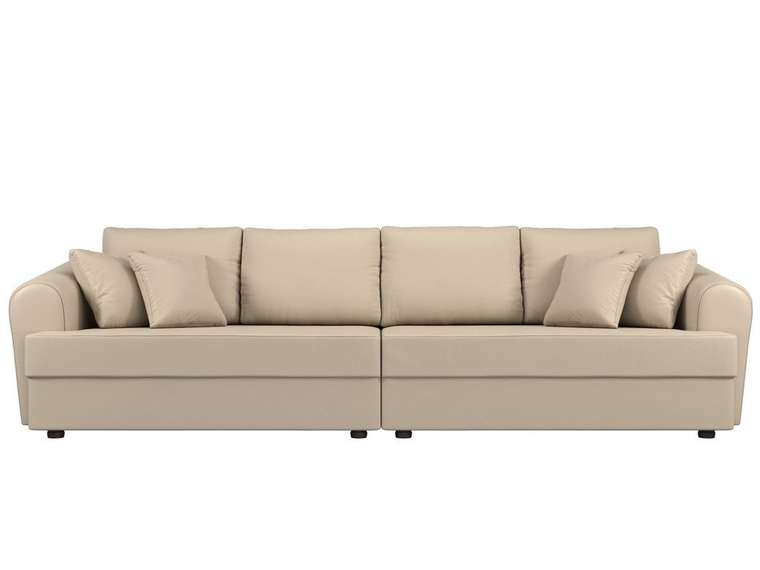 Прямой диван-кровать Милтон бежевого цвета (экокожа)