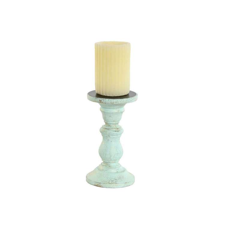 Канделябр Жёлтый Синий Зеленый Розовый Металл Древесина манго Shabby Chic 10 x 10 x 18 cm