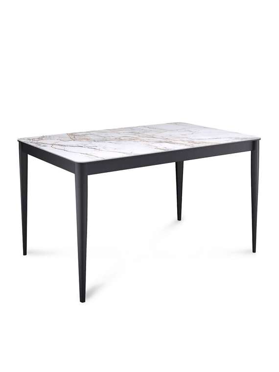 Раздвижной обеденный стол KS1200 бело-черного цвета