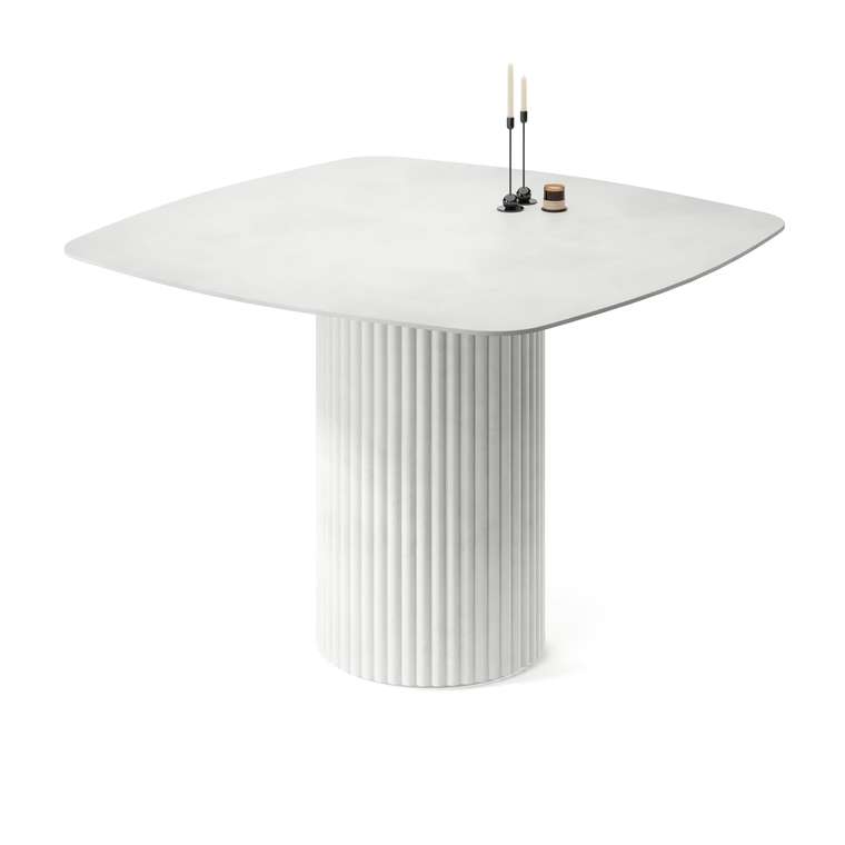 Обеденный стол квадратный Субра белого цвета
