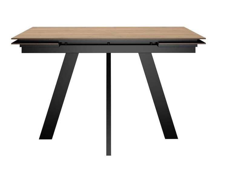 Раздвижной обеденный стол DikLine DM140 черно-бежевого цвета