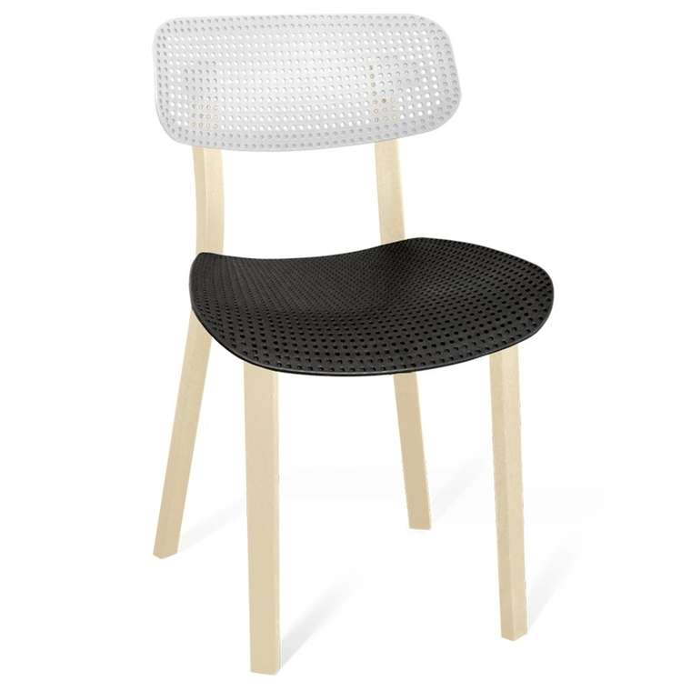 Пластиковый стул Точка роста бело-черного цвета