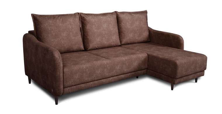 Угловой диван-кровать Бьёрг коричневого цвета