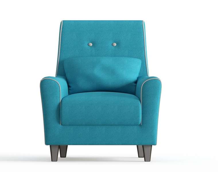 Кресло Мерлин в обивке из велюра голубого цвета
