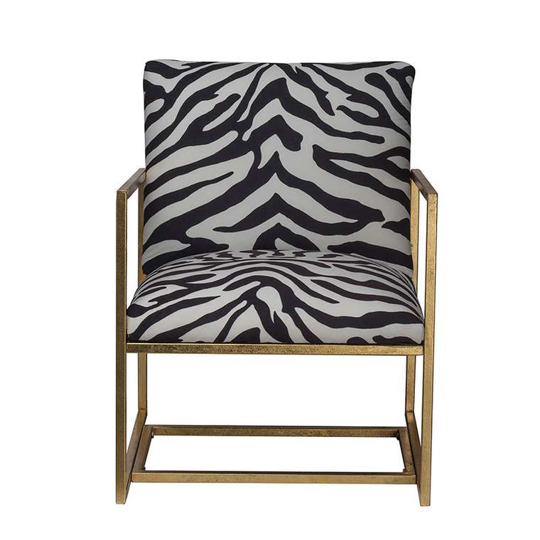 Кресло с зебровым принтом черного цвета