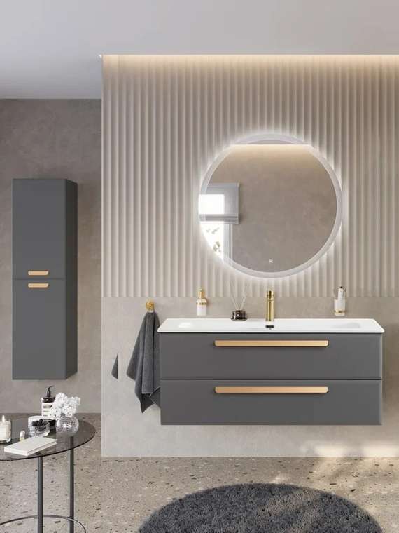 Мебель для ванной комнаты Eco-Cer-N 120 серого цвета
