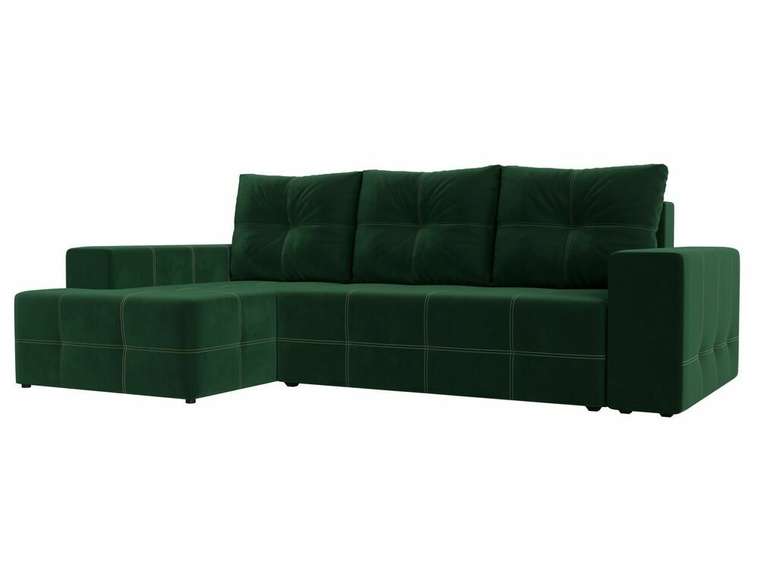 Угловой диван-кровать Перри зеленого цвета левый угол