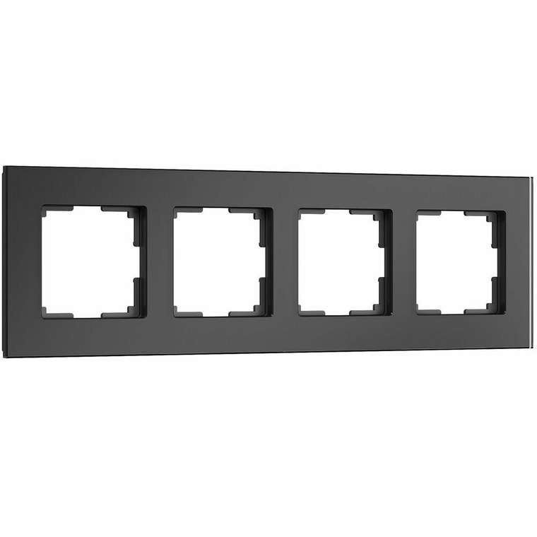 Рамка из стекла на 4 поста Senso черный soft-touch W0043108