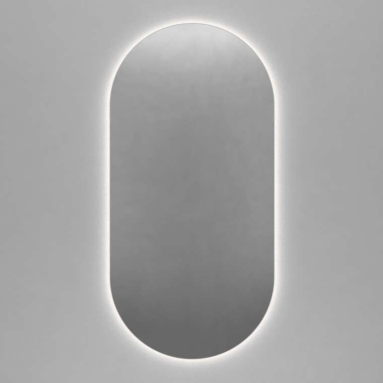 Овальное настенное зеркало Nolvis NF LED XL 96х196 с нейтральной подсветкой