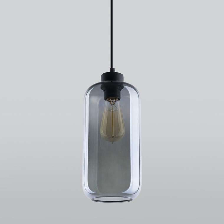 Подвесной светильник Marco со стеклянным плафоном серого цвета
