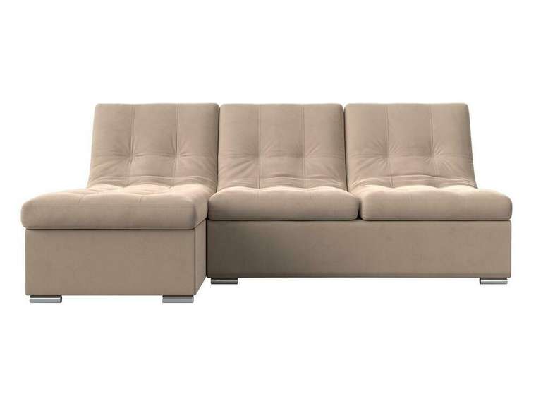 Угловой диван-кровать Релакс бежевого цвета угол левый