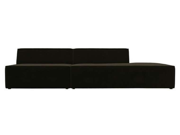 Прямой модульный диван Монс Модерн коричневого цвета правый