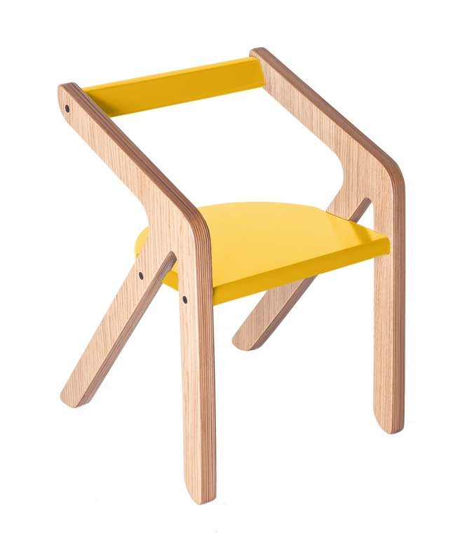 Стул MOONK "Malevich" M желтый 4-8 лет