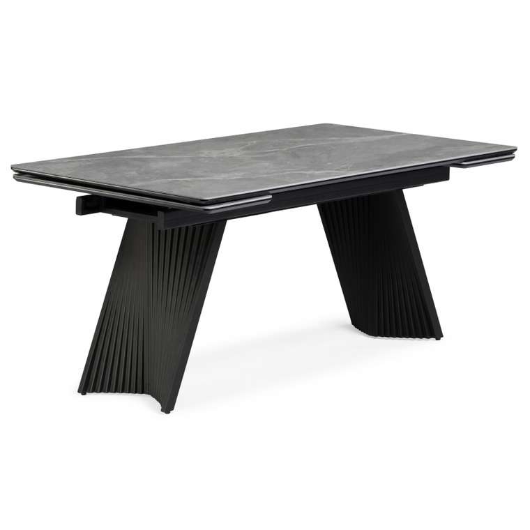 Раздвижной обеденный стол Вейв 80х140 серого цвета