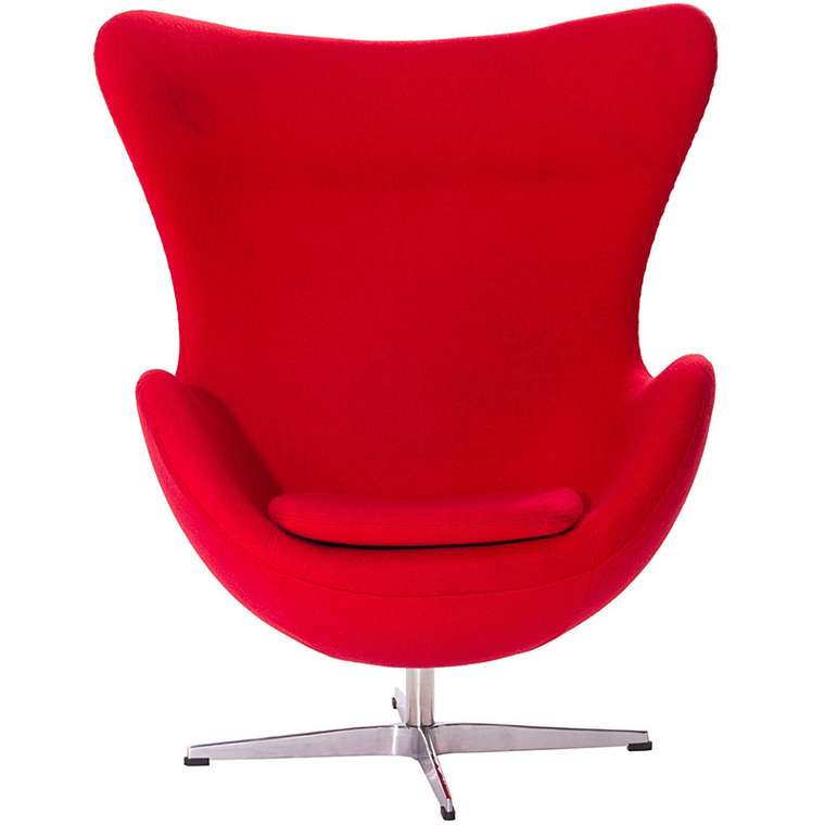 Кресло Arne Jacobsen Style Egg Chair красная шерсть