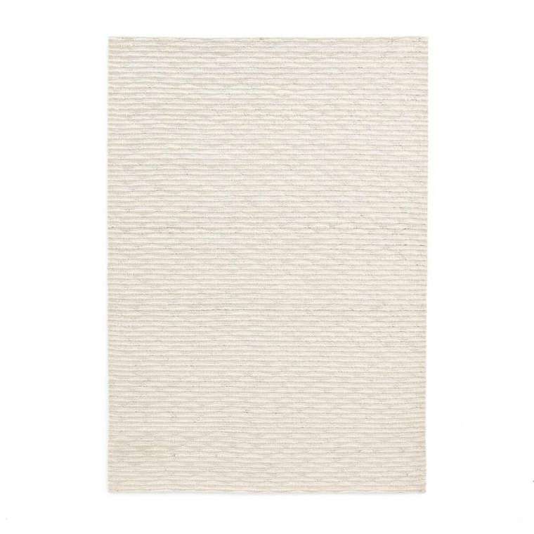 Ковер сплетенный вручную из шерсти Illmare 160x230 белого цвета