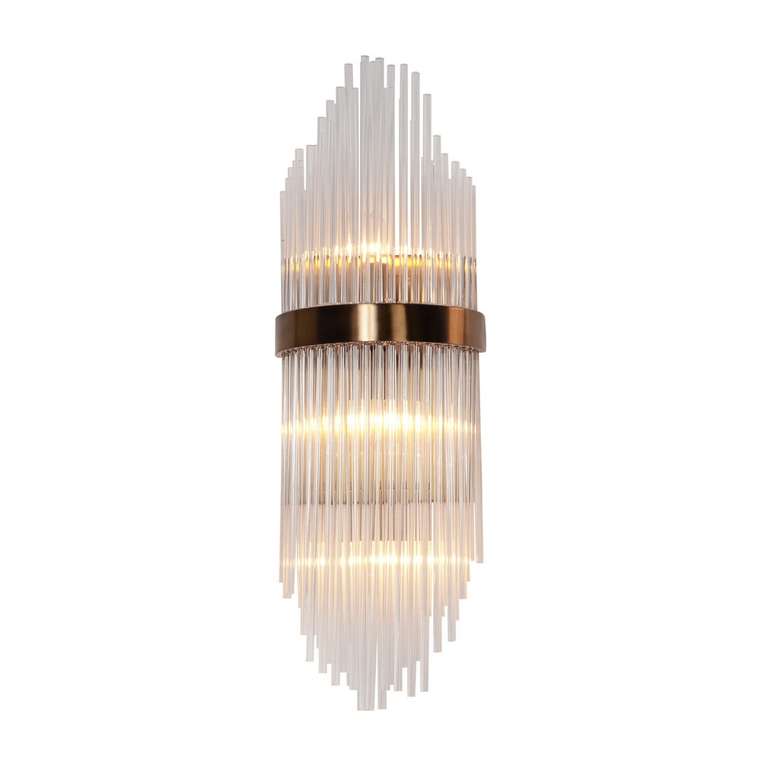 Настенный светильник из множества тонких прозрачных стеклянных трубочек
