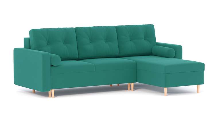 Угловой диван-кровать Палмер бирюзового цвета