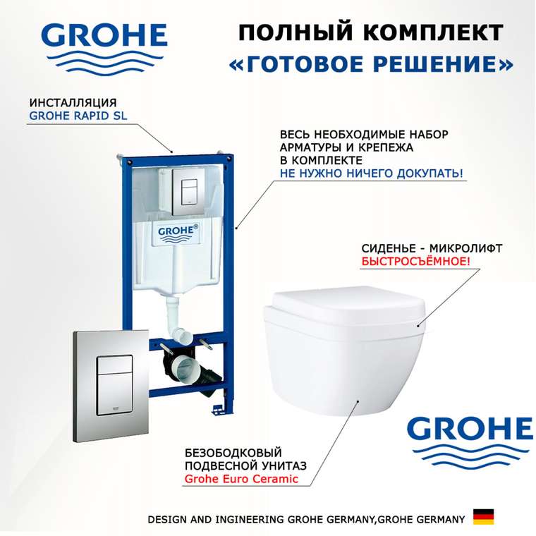 Комплект 3 в 1 инсталляция Rapid SL
