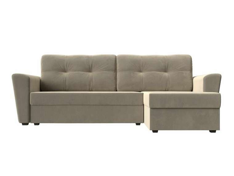 Угловой диван-кровать Амстердам лайт бежевого цвета правый угол