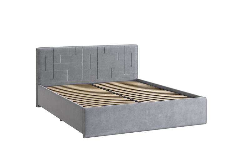 Кровать Лора 2 160х200 серого цвета без подъемного механизма 