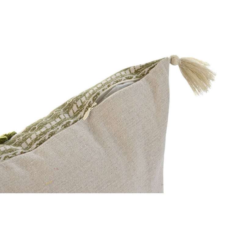 Декоративная подушка Boho 45x45 зелено-бежевого цвета
