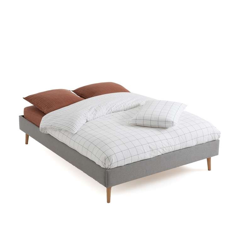 Кровать Jimi 160x200 серого цвета без подъемного механизма