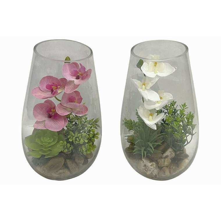 Декоративное растение PVC Стеклянный 15 x 15 x 25  (2 штук)