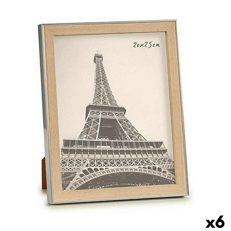 Фоторамка 23 x 27 x 2 cm Серебристый Коричневый Пластик Cтекло (6 штук)