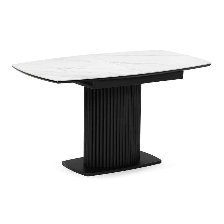 Раскладной обеденный стол Фестер М бело-черного цвета