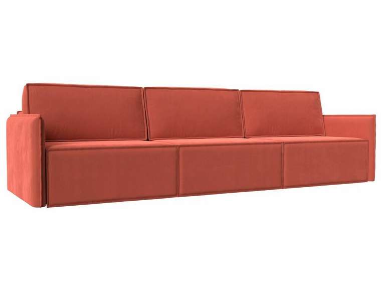 Прямой диван-кровать Либерти лонг кораллового цвета