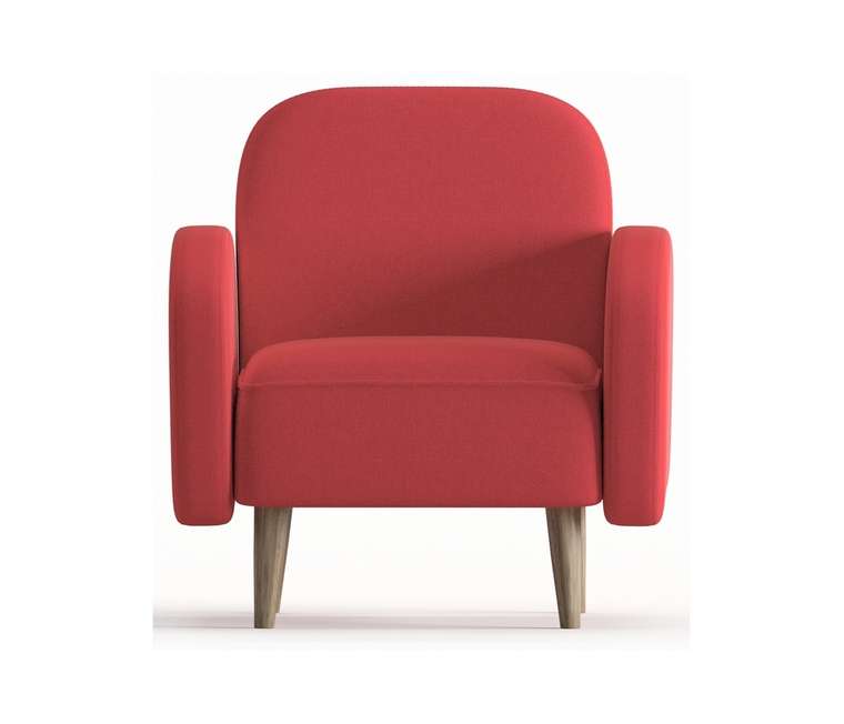 Кресло из рогожки Бризби красного цвета