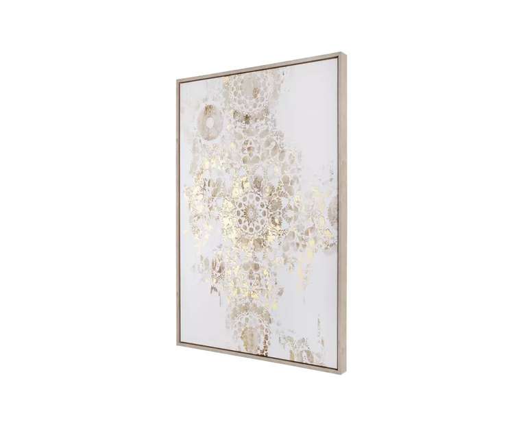 Картина Mandala Gold 60х90 бело-золотого цвета