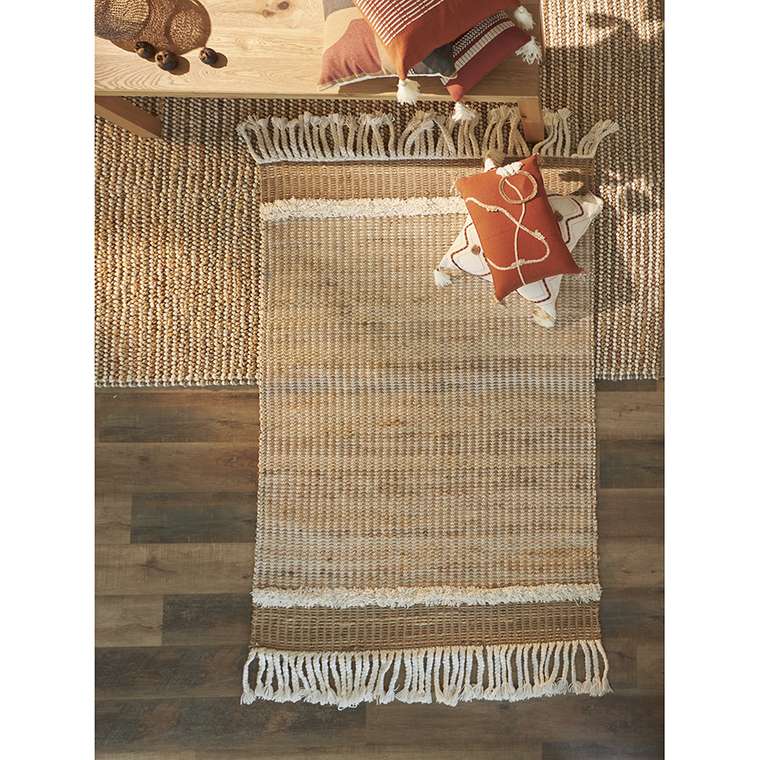 Ковер из джута и шерсти Mumbai из коллекции Ethnic 160х230 бежевого цвета