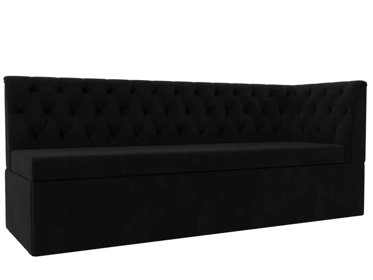 Диван-кровать Маркиз черного цвета с углом справа