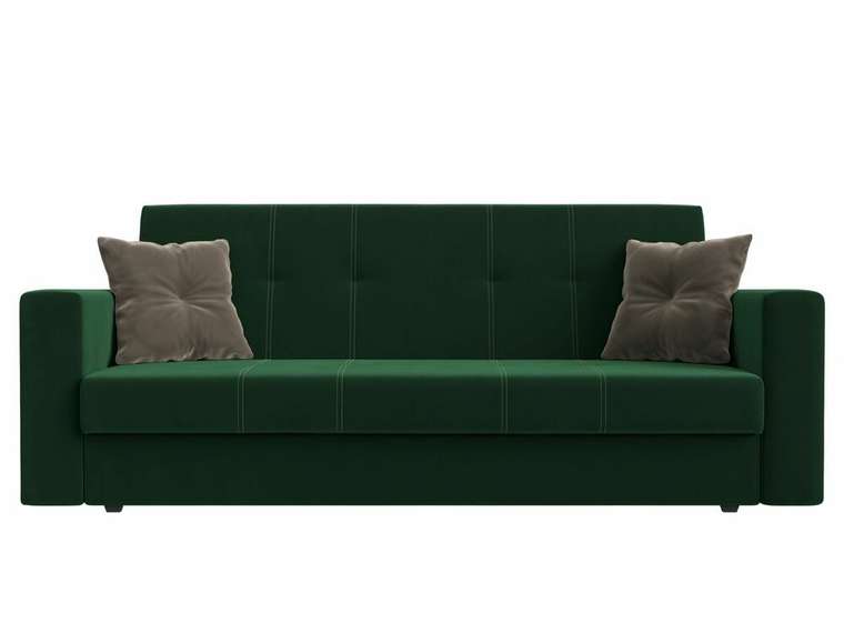 Диван-кровать Лига 016 темно-зеленого цвета 