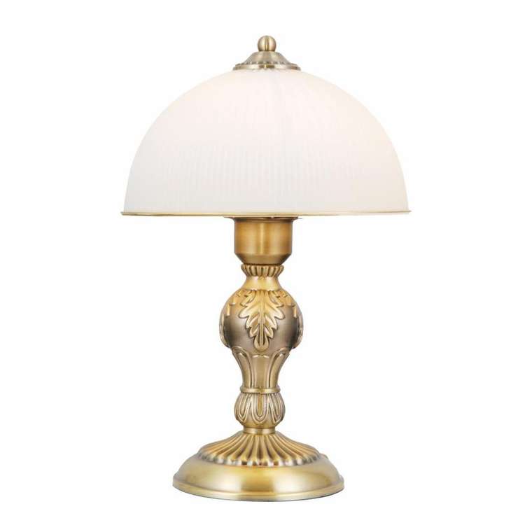 Настольная лампа Адриана бело-бронзового цвета