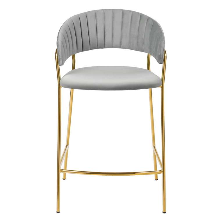 Полубарный стул Turin серого цвета с золотыми ножками
