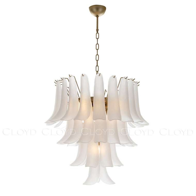 Подвесная люстра AZORES-A C10 бело-латунного цвета