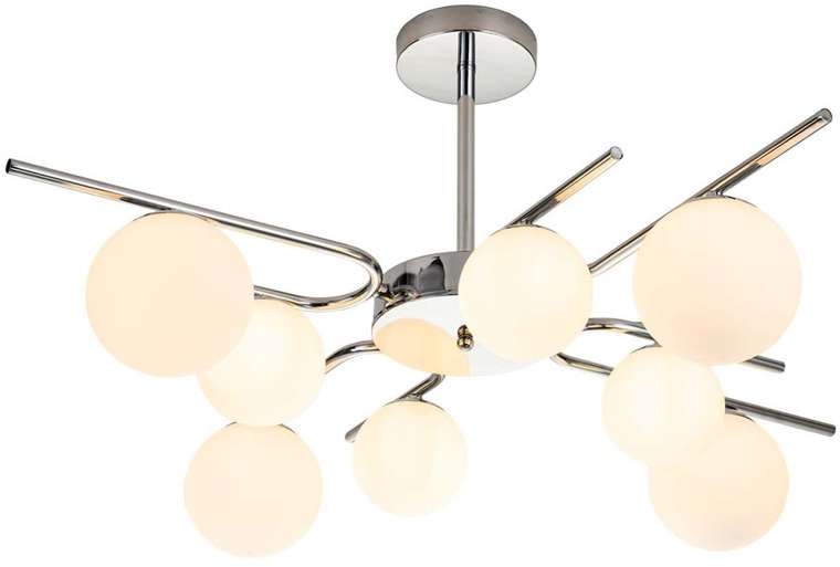 Потолочная люстра на штанге 642/8P G9*40W Escada Sphere Silver (плафоны шарики)