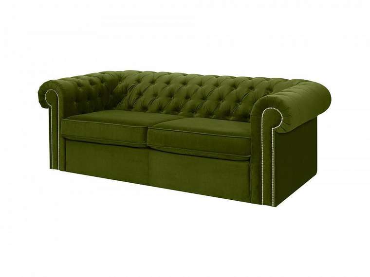 Диван-кровать Chesterfield зеленого цвета