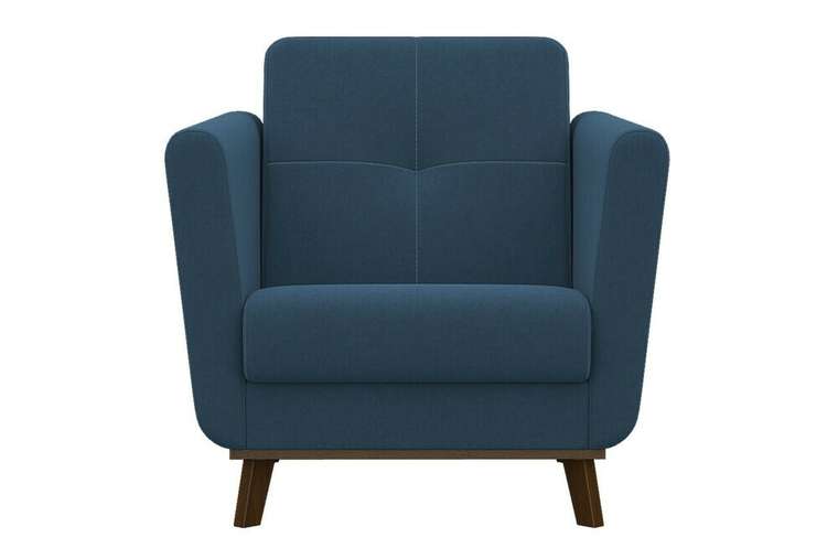 Кресло мягкое Лео синего цвета