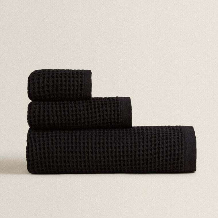 Хлопковое банное полотенце вафельной вязки
