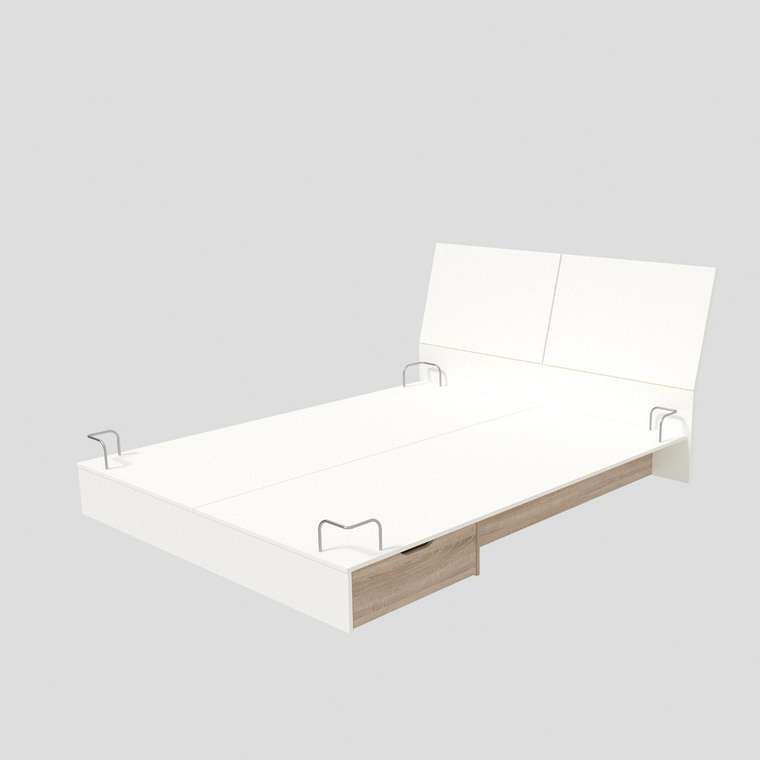 Кровать Лада 120х200 белого цвета с ящиками и подсветкой