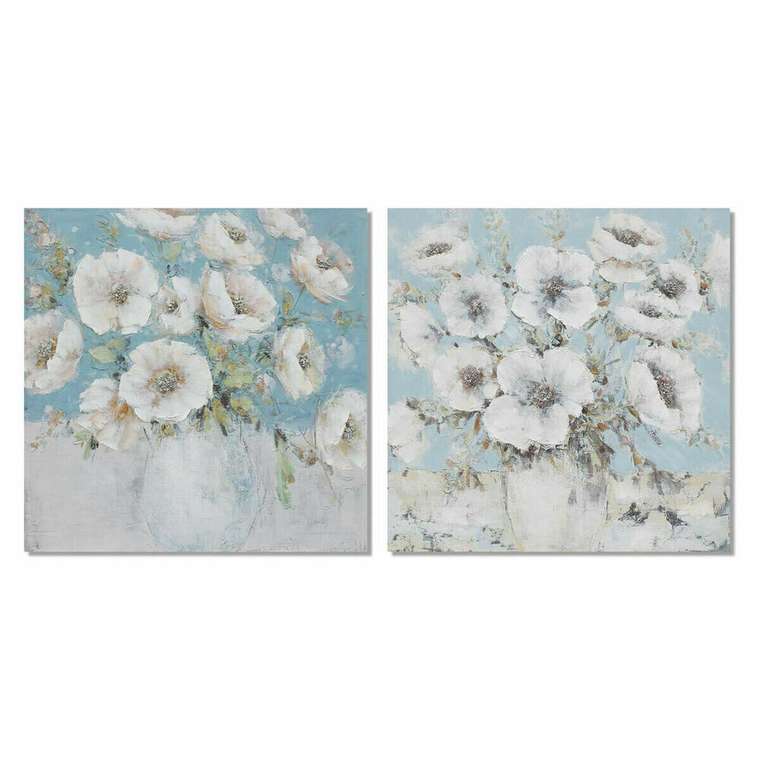 Картина 100 x 2,8 x 100 cm Кувшин Shabby Chic (2 штук)