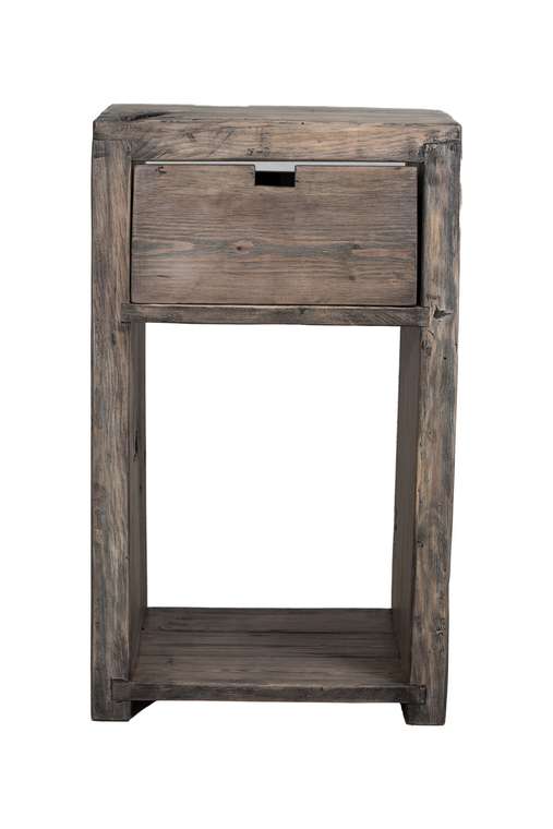 Прикроватная тумба Kiduk с серой состаренной поверхностью