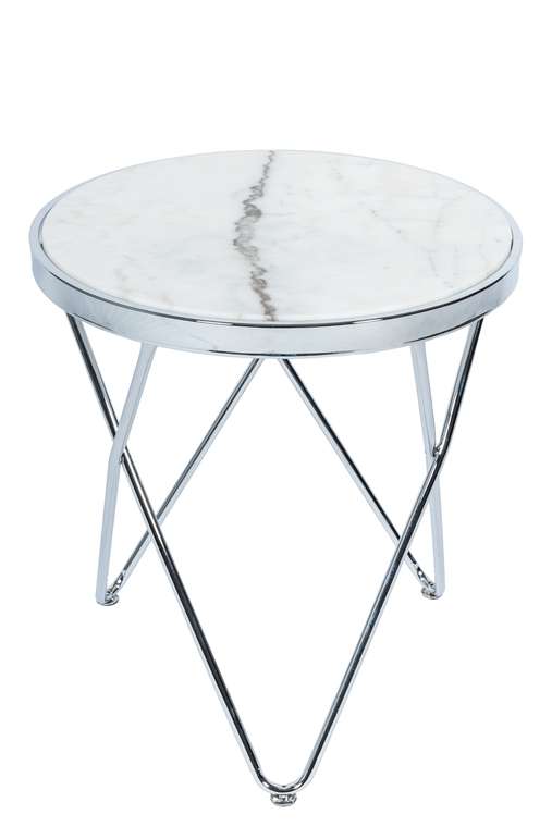 Кофейный стол Zarina с основанием серебряного цвета